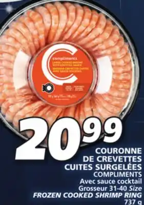IGA Compliments frozen cooked shrimp ring offer