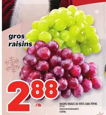 Metro Raisins rouges ou verts sans pépins | seedless red or green grapes offer
