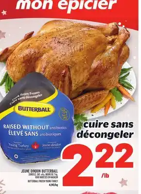 Metro Jeune dindon butterball | butterball frozen young turkey offer