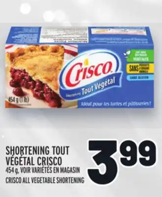 Metro Shortening tout végétal crisco | crisco all vegetable shortening offer