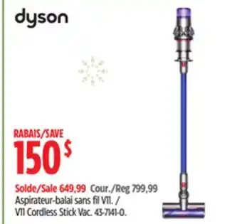 Canadian Tire Dyson v11 cordless stick vac offer