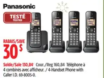 Canadian Tire Panasonic 4-handset phone with caller i.d offer