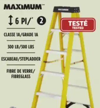 Canadian Tire Maximum grade 1a fiberglass step ladder, 300-lb 6-ft offer
