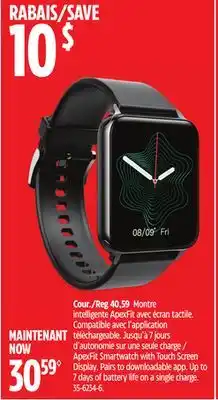 Canadian Tire Apexfit smartwatch with touch screen display offer