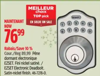 Canadian Tire Ezset electronic deadbolt offer