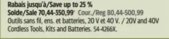 Canadian Tire Maximum 20v and 40v cordless tools, kits and batteries offer