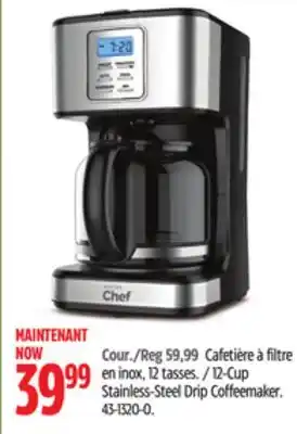 Canadian Tire Master chef 12-cup stainless-steel drip coffeemaker offer