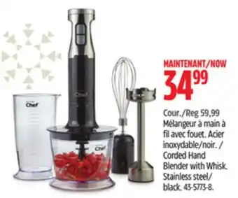 Canadian Tire Master chef corded hand blender with whisk offer
