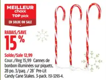 Canadian Tire For living 28 pre-lit candy cane stakes offer