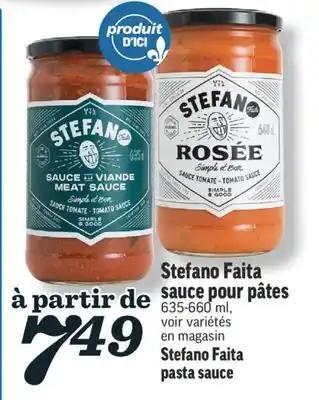 Marché Richelieu Stefano faita sauce pour pâtes | stefano faita pasta sauce offer