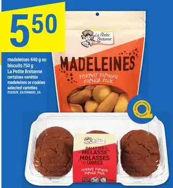 Maxi Madeleines 440 g ou biscuits 750 g la petite bretonne offer