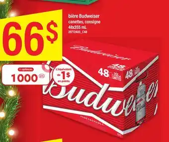 Maxi Bière budweiser canettes, 48x355 ml offer
