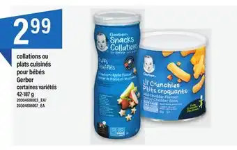 Maxi Collations ou plats cuisinés pour bébés gerber, 42-187 g offer