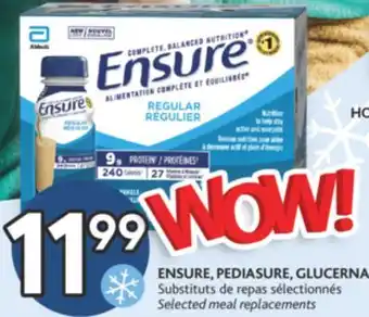 Brunet Ensure, pediasure, glucerna substituts de repas sélectionnés offer