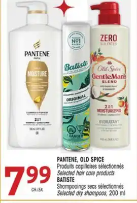 Uniprix Pantene, old spice produits capillaires sélectionnés/selected hair care products, batiste shampooings secs sélectionnés/selec offer