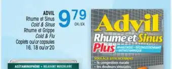 Uniprix Advil rhume et sinus/cold & sinus rhume et grippe/cold & flu offer