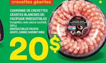Super C Couronne de crevettes géantes blanches du pacifique irresistibles | irresistibles pacific white jumbo shrimp ring offer