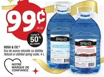 Uniprix Nosh & co eau de source naturelle ou distillée/natural or distilled spring water offer