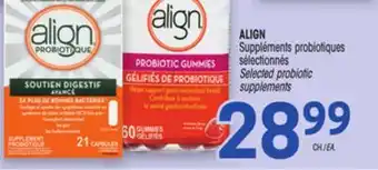 Uniprix Align suppléments probiotiques sélectionnés/selected probiotic supplements offer