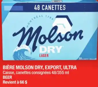 Super C Bière molson dry, export, ultra | beer offer