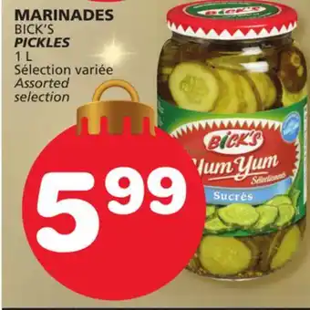 Marches Tradition Bick's pickles offer