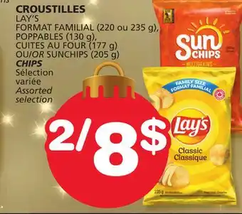 Marches Tradition Lay's (220 or 235 g), poppables (130 g), cuites au four (177 g) or sunchips (205 g) chips offer