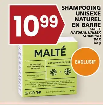 Rachelle-Bery Grocery Malté natural unisex shampoo bar offer