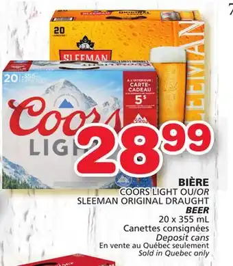 Marches Tradition Coors light or sleeman original draught beer offer