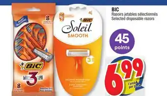 Jean Coutu Bic selected disposable razors offer