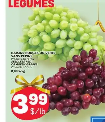 Marché Bonichoix Seedless red or green grapes offer