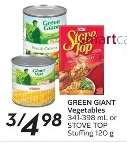 Sobeys GREEN GIANT Vegetables 341-398 mL or STOVE TOP Stuffing 120g offer