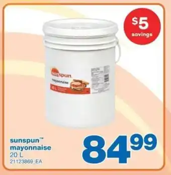 Wholesale Club Sunspun Mayonnaise 20L offer