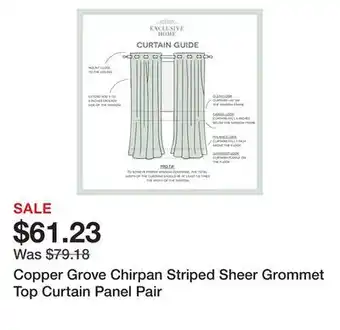 Copper grove chirpan striped sheer grommet top curtain panel pair