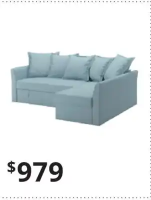 IKEA Holmsund corner sofa-bed, orrsta light blue offer