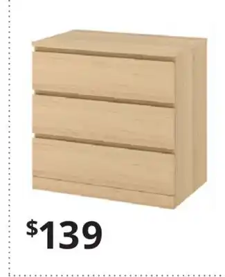 IKEA Malm 3-drawer chest offer