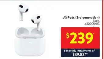 Walmart Airpods (3rd generation) offer