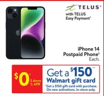 Walmart Iphone 14 postpaid phone offer