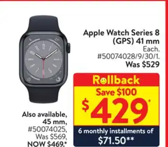 Walmart Apple watch series 8 (gps) 41mm offer