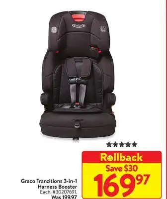 Walmart Graco tranzitions 3-in-1 harness booster offer