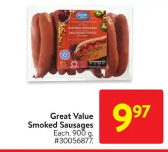 Walmart Great value smoked sausages offer
