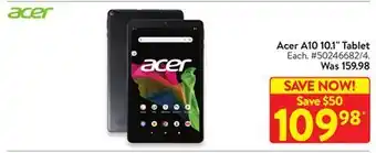 Walmart Acer a10 10.1 tablet offer