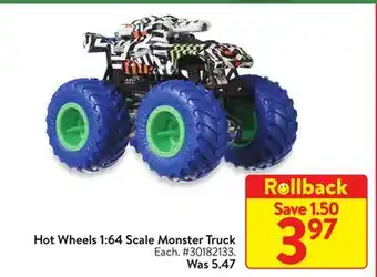 Walmart Hot wheels 1:64 scale monster truck offer