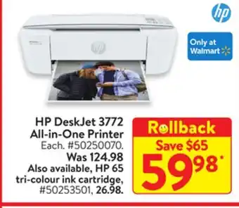 Walmart Hp deskjet 3772 all-in-one printer offer