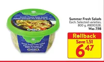 Walmart Summer fresh salads offer