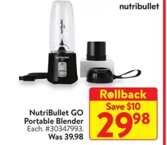 Walmart Nutribullet go portable blender offer