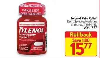 Walmart Tylenol pain relief offer