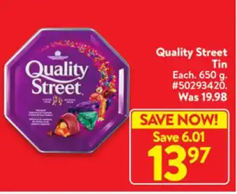 Walmart Quality street tin offer