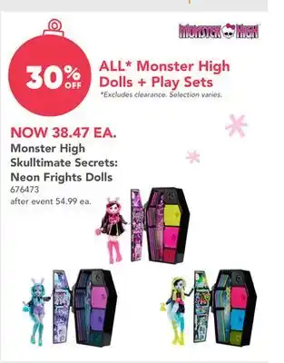 Toys R us Monster high skulltimate secrets: neon frights dolls offer