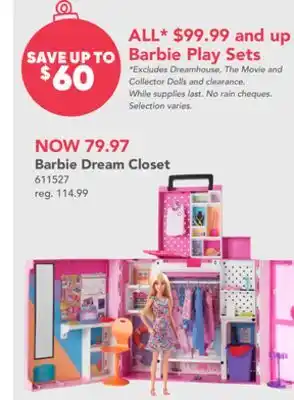 Toys R us Barbie dream closet offer