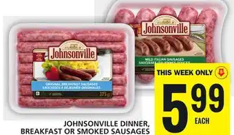 Food Basics Johnsonville dinner, breakfast or smoked sausages offer